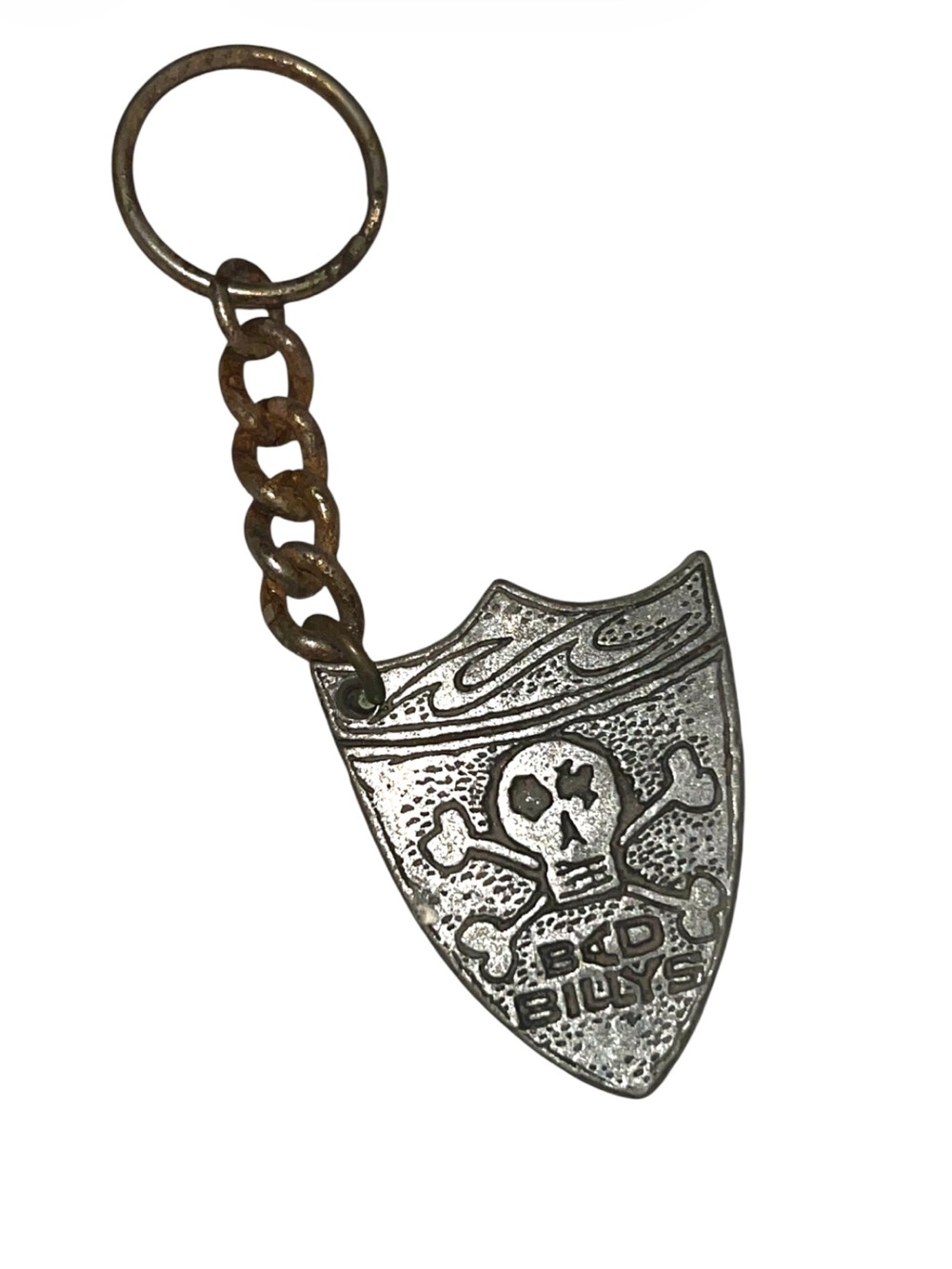 1980’s Bad Billy’s Billabong Skateboarding Skull Silver Keychain